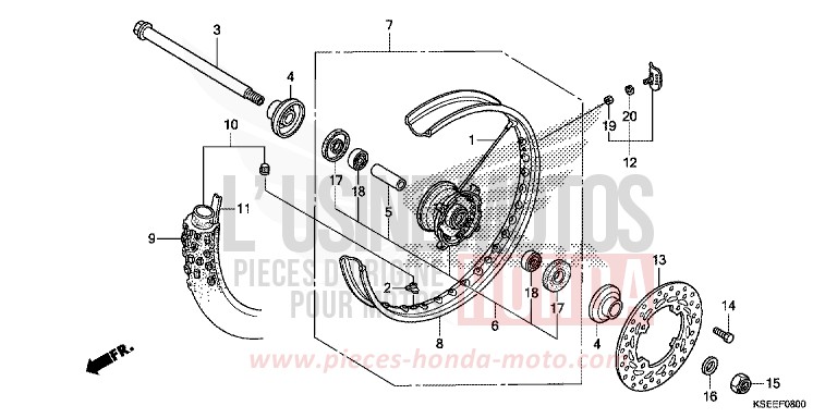 FRONT WHEEL for CRF150R "Big wheels" EXTREME RED (R292) from 2018